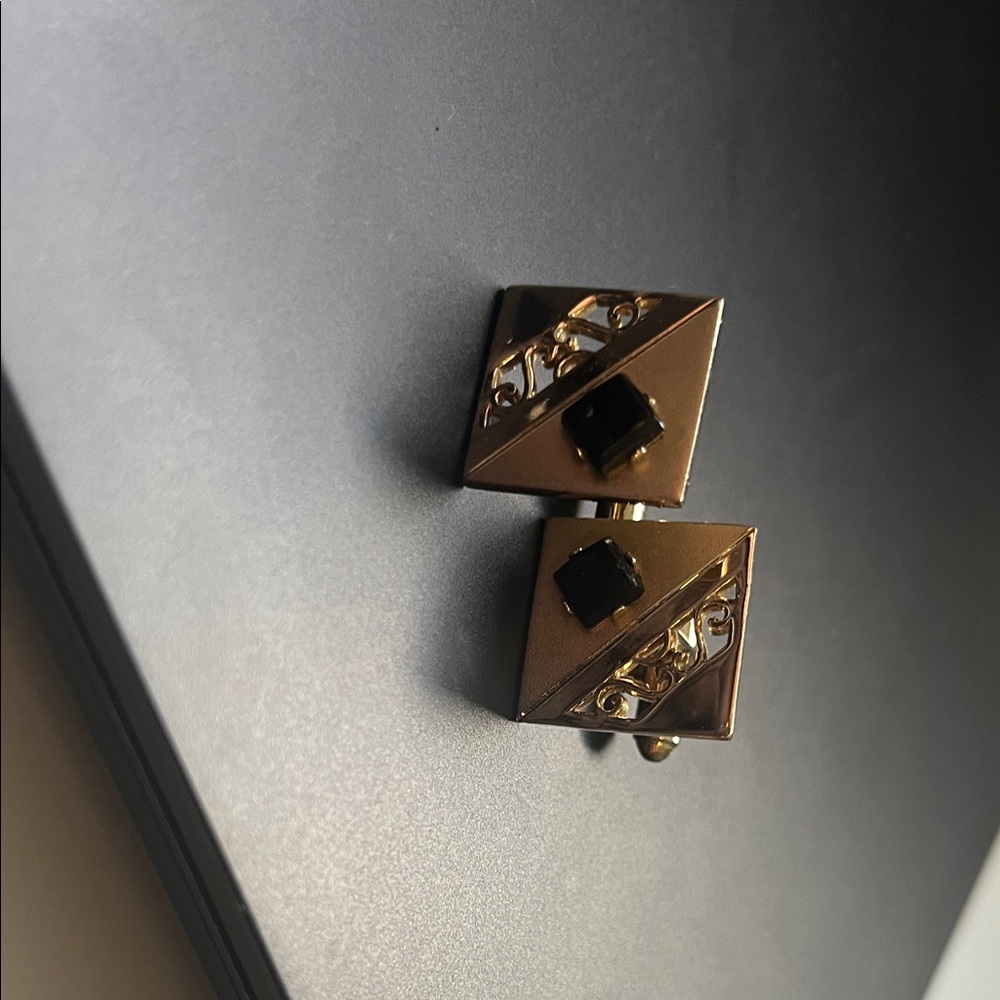 Elegant Gold and Black Cufflinks